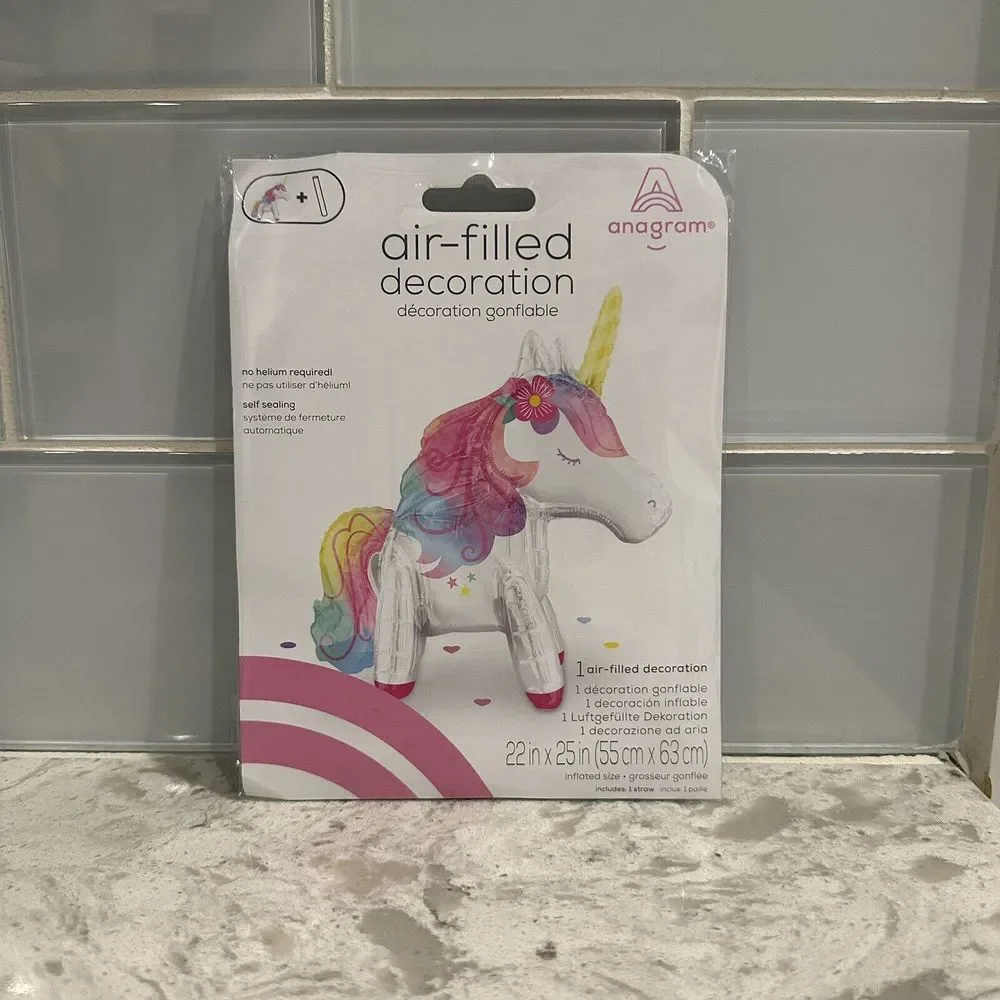 Enchanted Unicorn Air-Filled Foil Sitting‎ Balloon 22